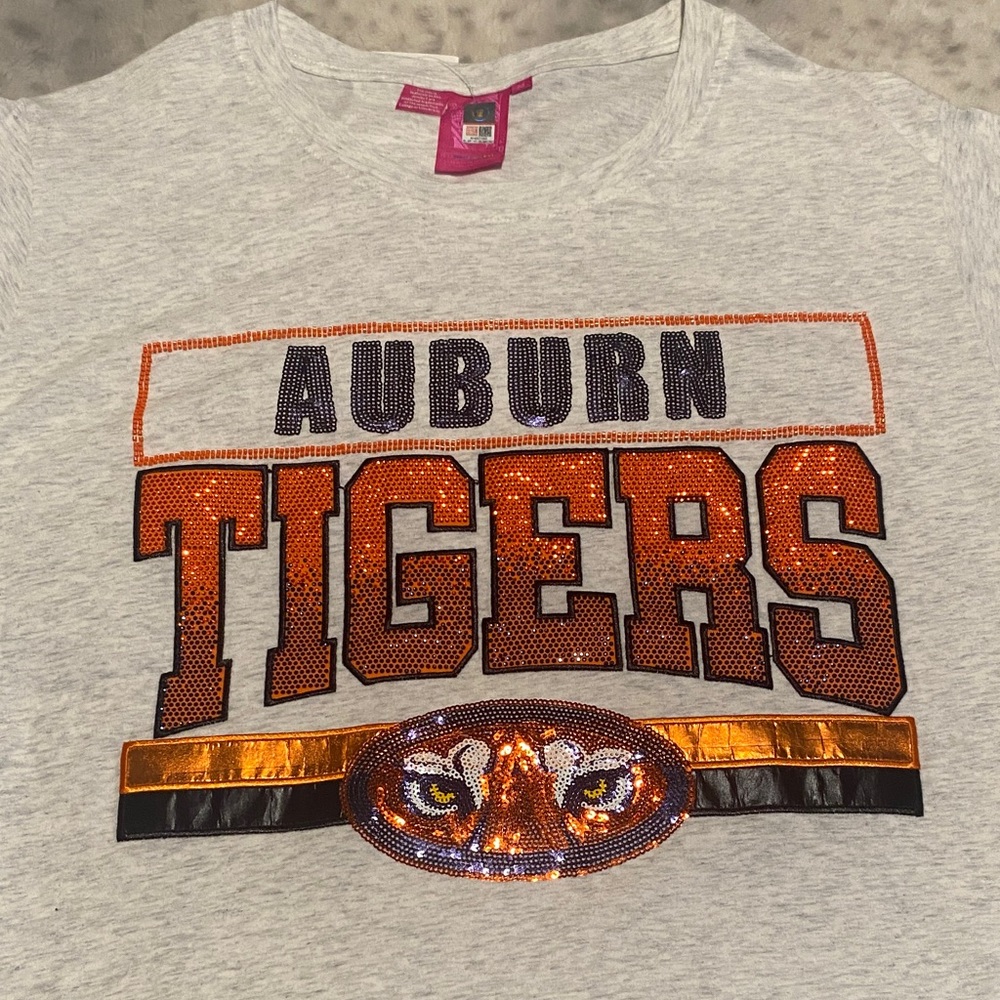 QUEEN OF SPARKLES Auburn Tigers Gray Tee
